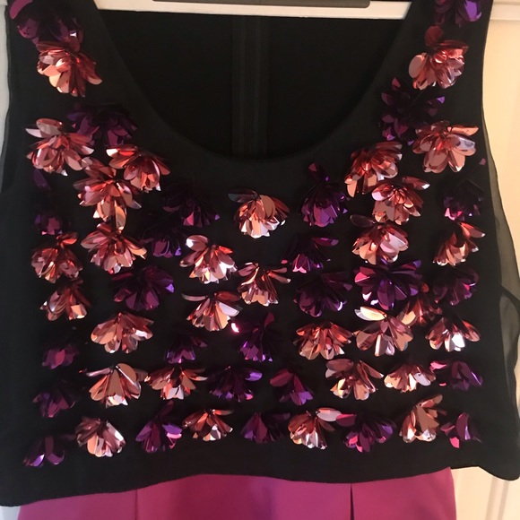 💫SOLD💫 ERIN by Erin Fetherston Black & Fuchsia Embellished Dress - Picture 4 of 8
